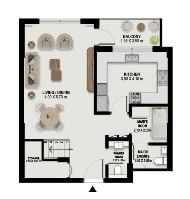 2 Bedroom Duplex Type 2D-P-A