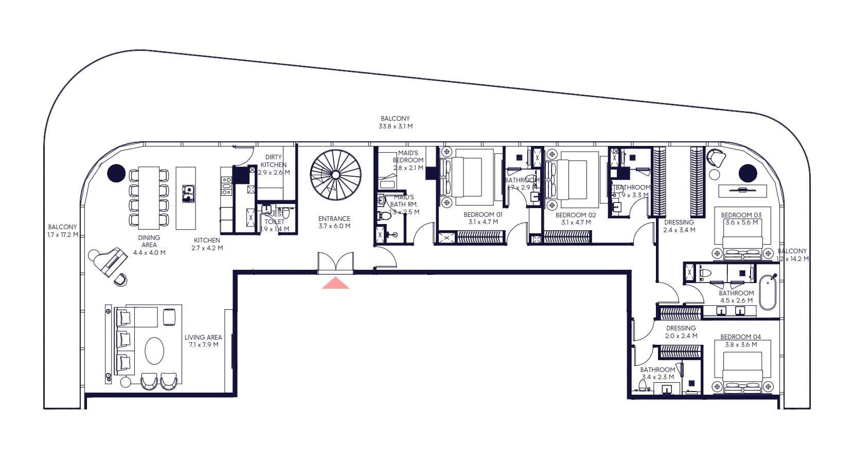 Sky Villa 5 Bedroom Duplex
