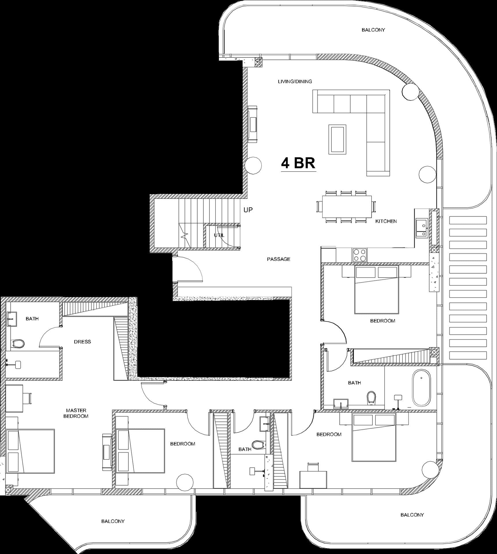 4 Bedroom Duplex